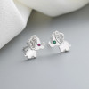 Elefante rojo lindo zircon cúbico 925 plata esterlina 2024 último diseño pendientes