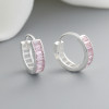 925 pendientes de plata esterlina rosa huggie pendientes personalizados de joyería de moda pendientes