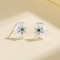 Fashion Jewelry Green Stars And Moon Stud Earrings Custom Premier Jewelry Earrings