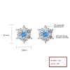 Luxury 925 Sterling Silver Aaa Cubic Zircon Blue Hexagonal Pattern Fashion Jewelry Earrings