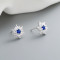 Blue Hexagonal Pattern Summer Vintage Fashion Jewelry Ladies 925 Silver Earrings