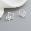 Joyas de moda femenina 925 pendientes minimalistas de geometría irregular de plata esterlina