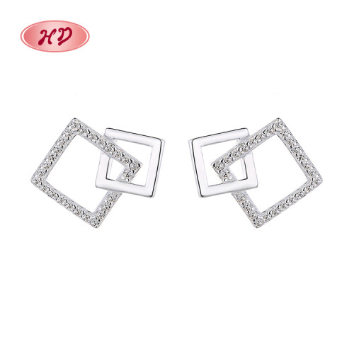 Joyas de moda femenina 925 pendientes minimalistas de geometría irregular de plata esterlina