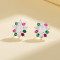 Flower Pattern Fine Jewelry 925 Sterling Silver Vintage Sterling Silver Stud Earrings For Women