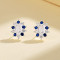 Trendy Blue Flower Fashion Jewelry For Women Classic Vintage Fashion Jewelry Stud Earrings