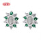 Green Flower Fashion Jewelry 925 Vintage Sterling Silver Stud Earrings For Women