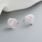 Pink Cubic Zircon Vintage Unusual Sterling Silver Fashion Jewelry Heart Earrings For Women
