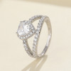 Heart Cubic Zircon Wedding Engagement 925 Sterling Silver Casual Rings For Ladies