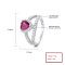 Pink Heart Shape Cubic Zircon Engagement Fine Jewelry 925 Silver  Rings For Women