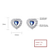 Joyas de moda de zircon en forma de corazón pendientes de plata retro para mujeres 925
