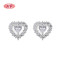 White Heart Fine Jewelry Cubic Zircon Fashion Summer 925 Silver Cute Earrings For Girls