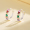 925 Sterling Silver Multi Cubic Zircon Huggie Earrings Custom Fine Jewelry