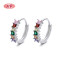925 Sterling Silver Multi Cubic Zircon Huggie Earrings Custom Fine Jewelry