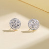 Round Pattern 925 Sterling Silver Cubic Zircon Classic Vintage Fashion Jewelry Stud Earrings