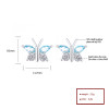 Zirconia cúbica joyas de moda para mujeres retro patrón de mariposa azul 925 clavos de tremella