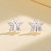 Patrón de mariposa zircon cúbico 925 joyas de moda retro clásicas de plata esterlina pendientes