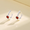 Fashion Jewelry Wholesale Round Minimalist Cubic Zirconia Huggie Earrings Sterling Silver