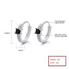 Accesorios HD al por mayor joyas de moda de alta calidad zircon negro huggie pendientes de plata esterlina