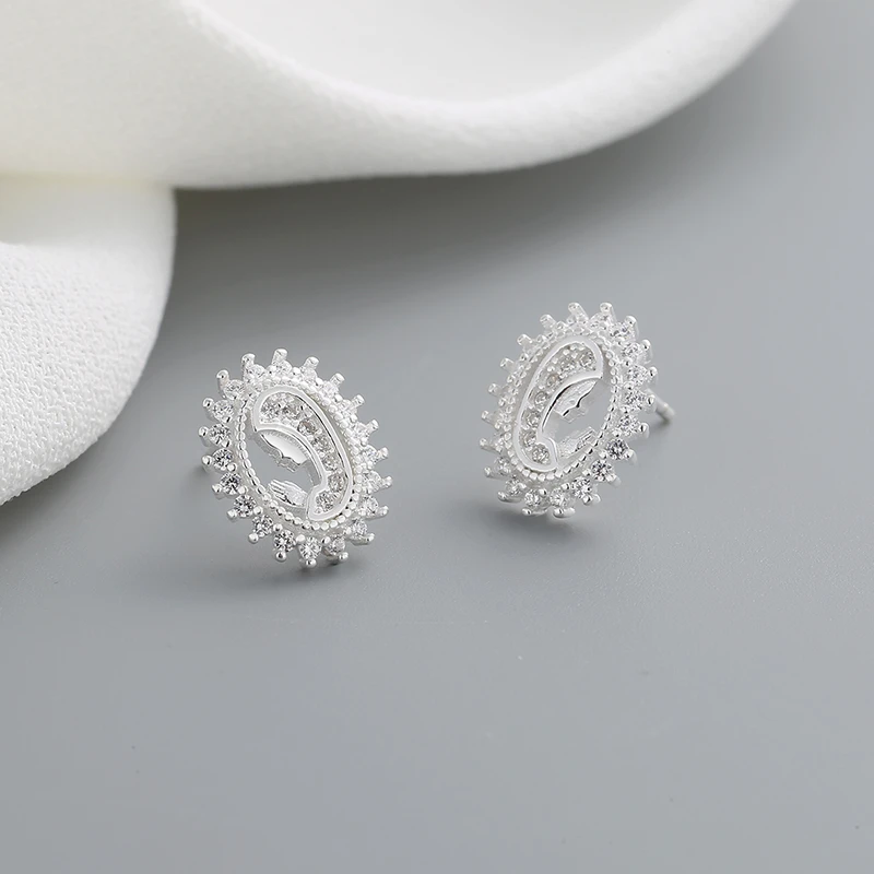 Wholesale Fashion Jewelry - Religious Symbol Silver Women's Stud Earrings