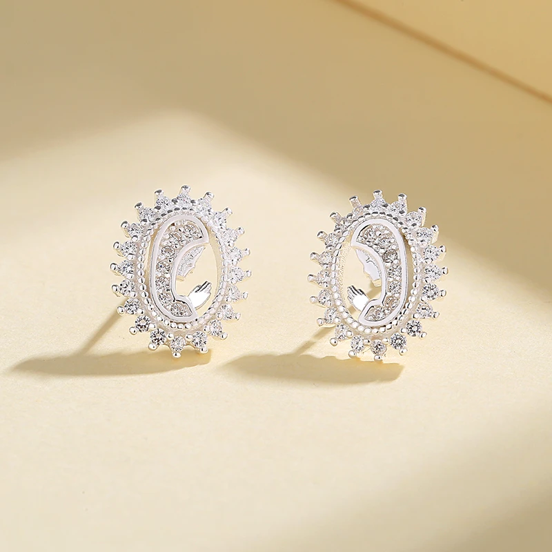 Wholesale Fashion Jewelry - Religious Symbol Silver Women's Stud Earrings