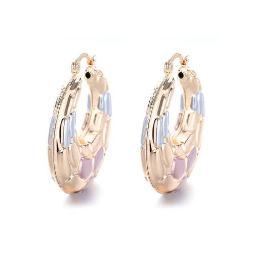 Hengdian Trendy Wholesale Personalized High Quality Fashion Jewelry18K Gold Filled Hoop Earrings