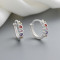 Fashion Jewelry Dainty 925 Sterling Silver Vintage Cubic Zirconia Huggies Earrings With Charms