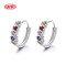 Fashion Jewelry Dainty 925 Sterling Silver Vintage Cubic Zirconia Huggies Earrings With Charms