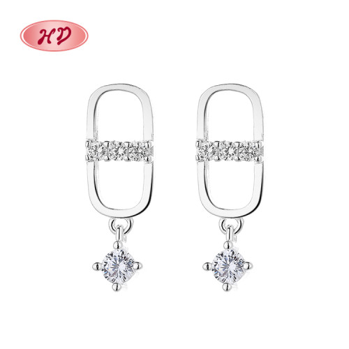 Fashion Jewelry Classic Vintage Zircon 925 Sterling Silver For Women Statement Drop Earrings