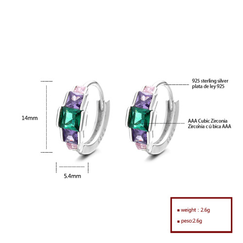 Declaración de joyería boutique al por mayor minimalista huggie pendientes de plata esterlina