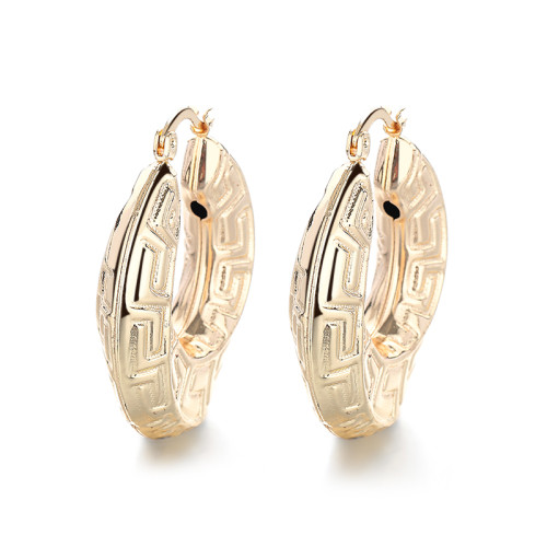 Hot Sale Wholesale Fashion Jewelry Personality Textured Trendy Gold Plated Earrings Wholesale