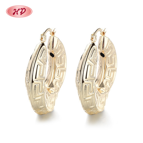 Hot Sale Wholesale Fashion Jewelry Personality Textured Trendy Gold Plated Earrings Wholesale