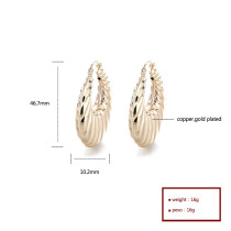 Wholesale Price High Quality Texture Irregular For Women Hoop Earrings 18K Gold Plated