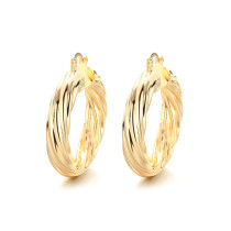 Wholesale Customized Personalized Fine Jewelry For Ladies Iron 18K Gold Plated Hoops Earrings