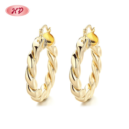 Hengdian pendientes de alta calidad para mujeres Hoop al por mayor joyas de oro apiladas de 18k