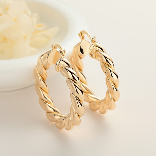 Hengdian High Quality Wholesale Hoop Earrings For Ladies 18K Laminated Gold Jewelry