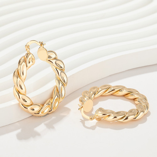 Hengdian High Quality Wholesale Hoop Earrings For Ladies 18K Laminated Gold Jewelry