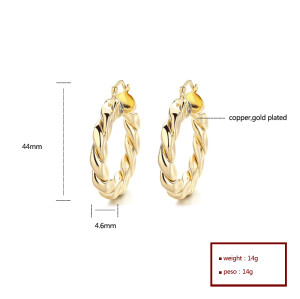 Hengdian pendientes de alta calidad para mujeres Hoop al por mayor joyas de oro apiladas de 18k