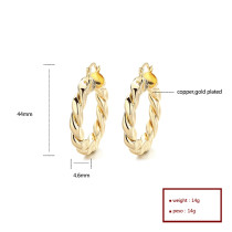 Hengdian High Quality Wholesale Hoop Earrings For Ladies 18K Laminated Gold Jewelry