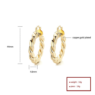 Hengdian High Quality Wholesale Hoop Earrings For Ladies 18K Laminated Gold Jewelry