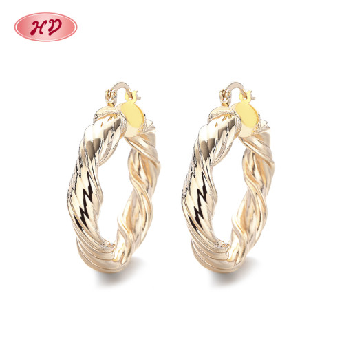 Hengdian High Quality Personalized Irregular 18K Laminated Gold Wholesale Personalized Hoop Earrings