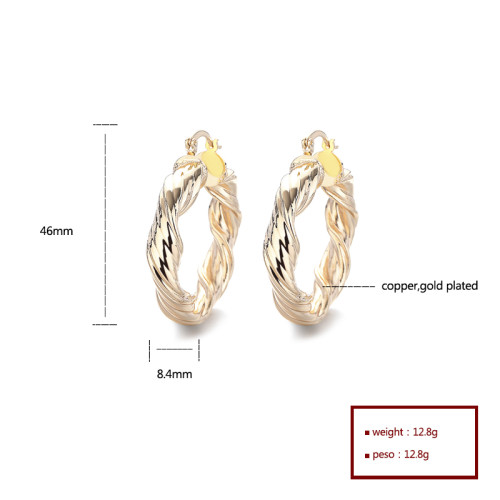 Hengdian High Quality Irregular Fashion Jewelry For Gift 18K Gold Hypoallergenic Chunky Hoop Earrings For Women