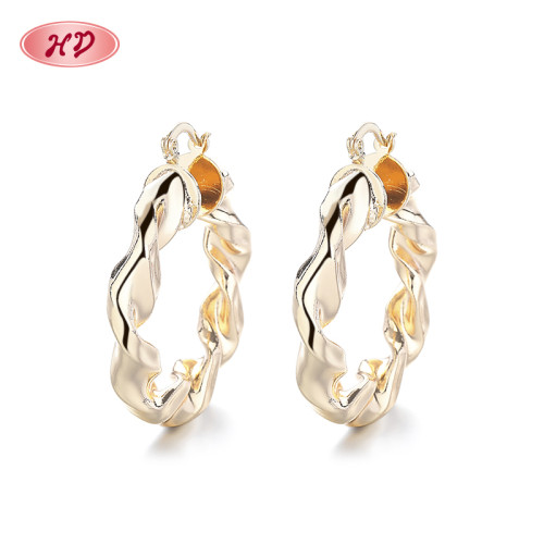 Hengdian High Quality Irregular Fashion Jewelry For Gift 18K Gold Hypoallergenic Chunky Hoop Earrings For Women