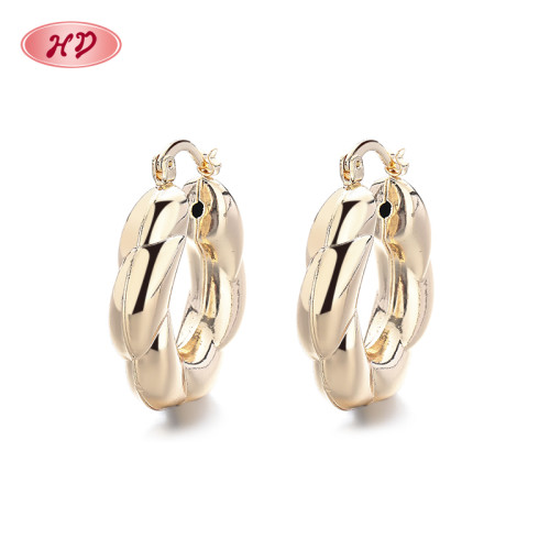 Wholesale Customized Personalized Fine Jewelry For Women 18K Laminated Gold Wholesale Hoop Earrings