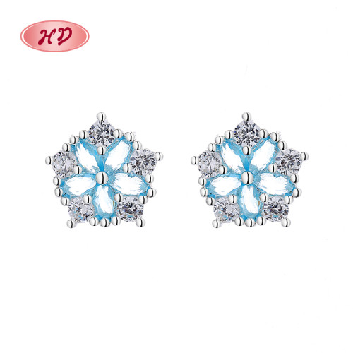 Wholesale 925 Sterling Silver Flower Pattern Fine Studs Fashion Jewelry Earrings For Women