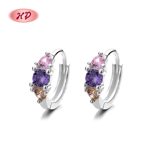 2024 New Arrival Fashion Jewelry For Women Minimalist Multizircon 925 Silver Huggies Earrings