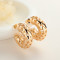 Hd Accessories Wholesale Hollowed Out Flower Design Cubic Zirconia 18K Gold Hoop Earrings