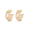 18K Gold Jewelry Wholesale Irregular Pattern Hollowed Out Hoop Earrings