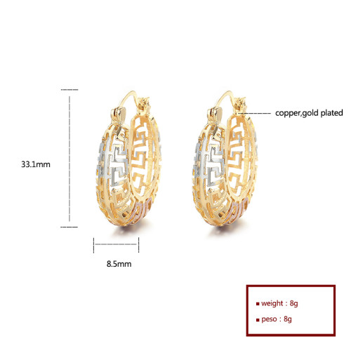 Hd High Quality Alloy Vintage Style Women'S Jewelry Custom Wholesale Hoop Earings 18K Gold