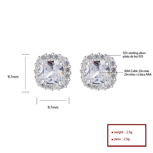 Sterling Silver Stud Earrings Cz Jewelry Wholesale Hd Accessories Customized Earrings