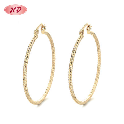 HD Fashion Custom 18k Gold Jewelry wholesale Gold Hoop pendientes